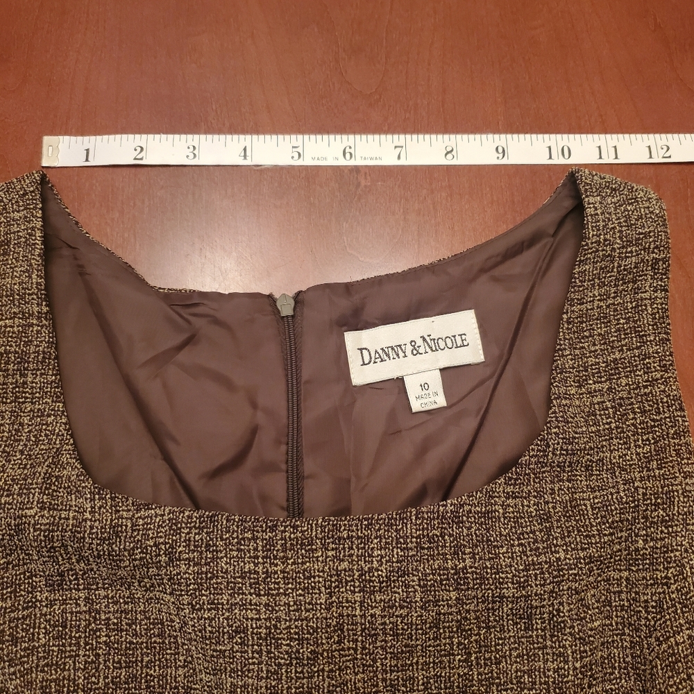 Danny & Nicole Textured Brown Dress/Jacket Set - Picture 11 of 14